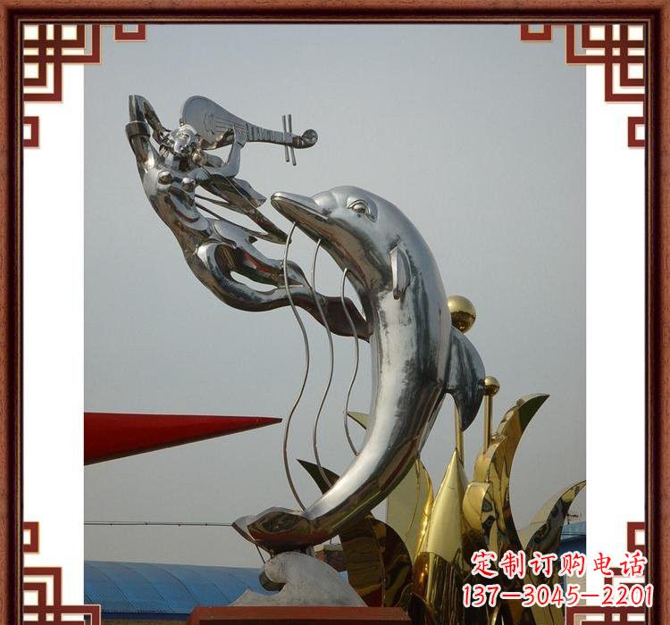 信阳不锈钢海豚雕塑——美丽的海洋艺术