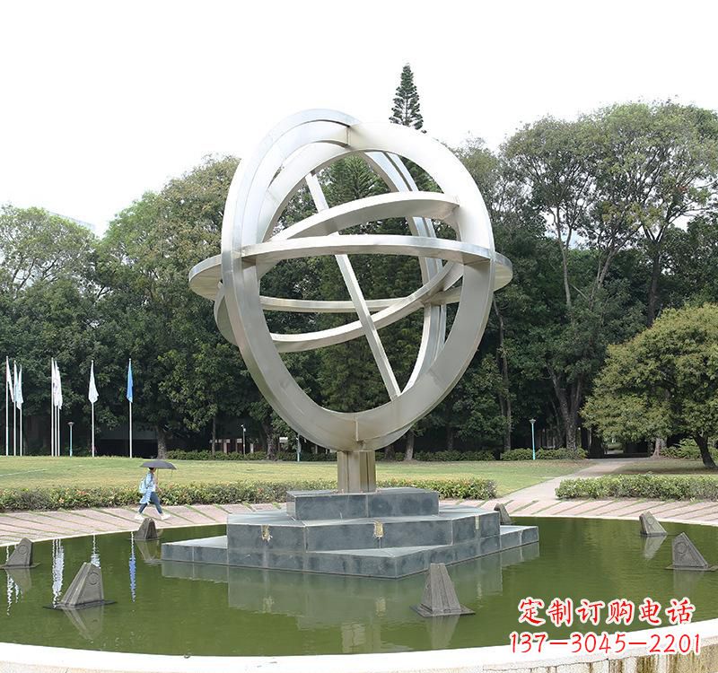 信阳不锈钢地球仪雕塑把地球放在手中