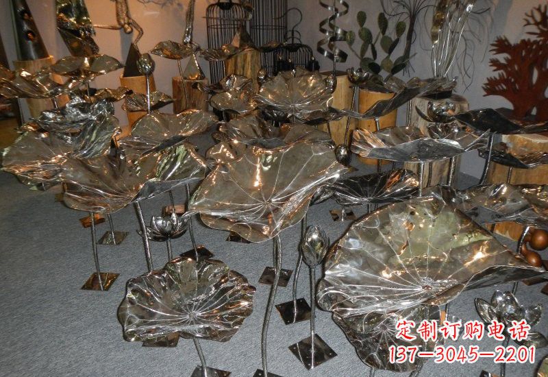 信阳不锈钢荷叶雕塑——缔造美丽公园