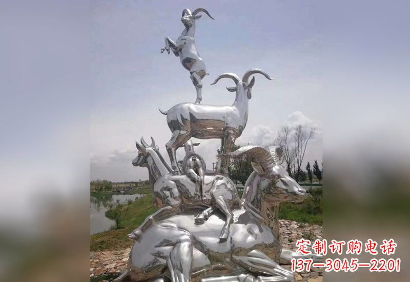 信阳不锈钢羊雕塑精美绝伦