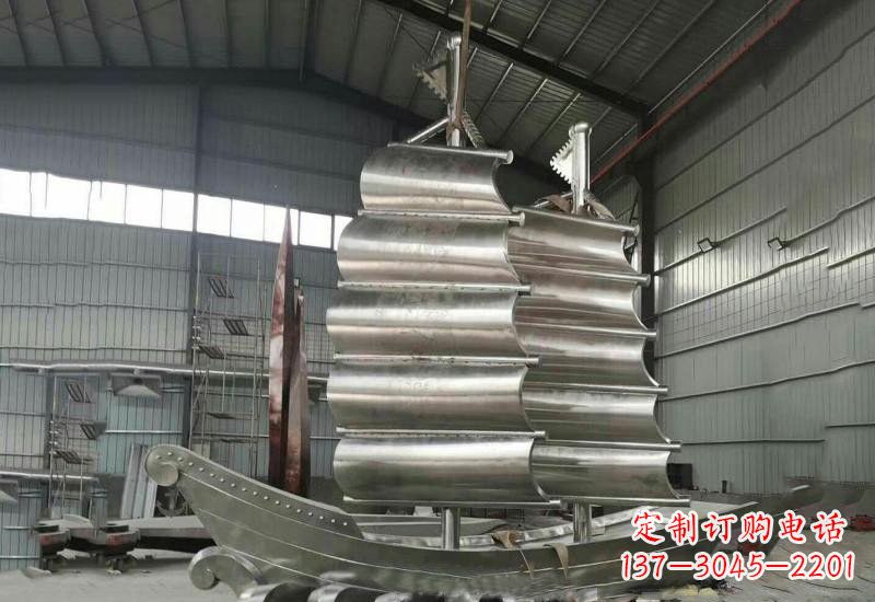 信阳不锈钢帆船雕塑美丽的海洋艺术