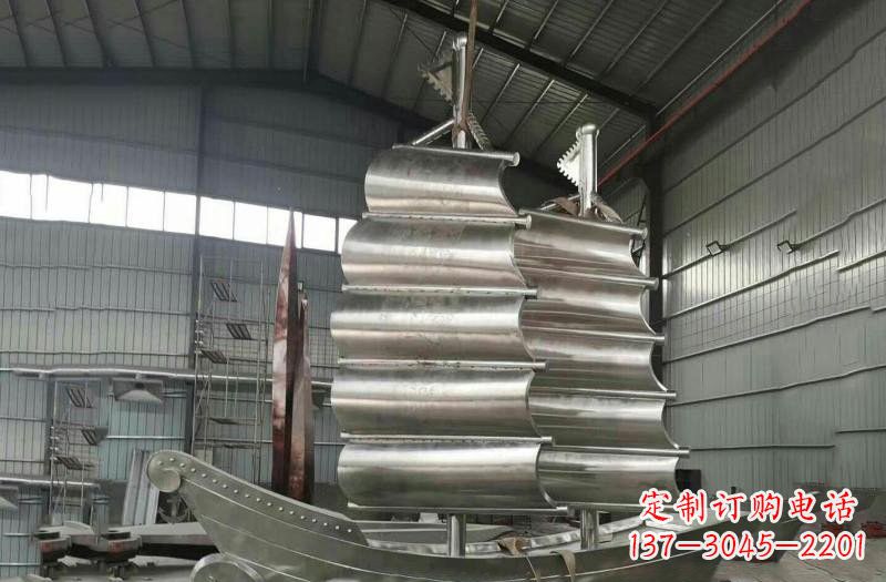 信阳不锈钢帆船雕塑海洋的象征