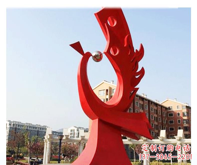 信阳不锈钢凤凰雕塑——象征着新生