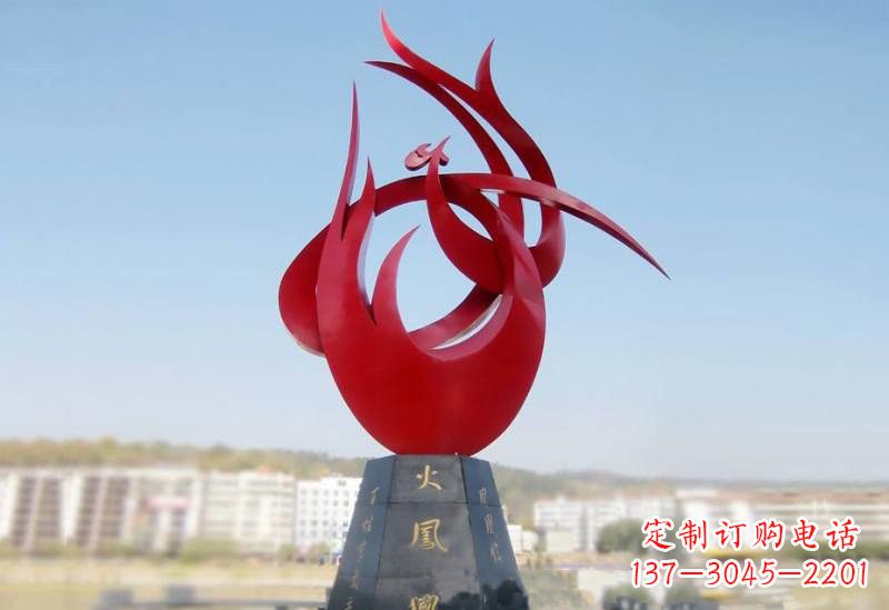 信阳凤凰雕塑——点缀不锈钢公园