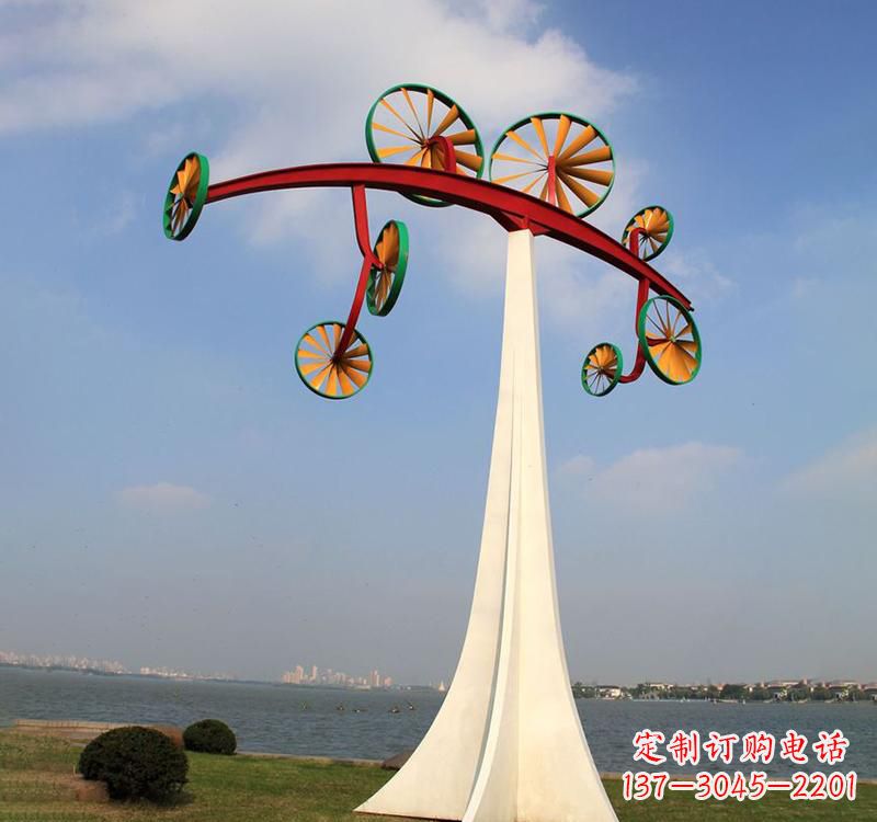 信阳不锈钢风车雕塑缔造美丽公园