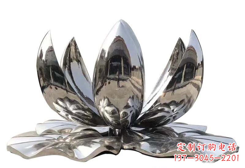 信阳不锈钢公园镜面莲花雕塑光彩夺目