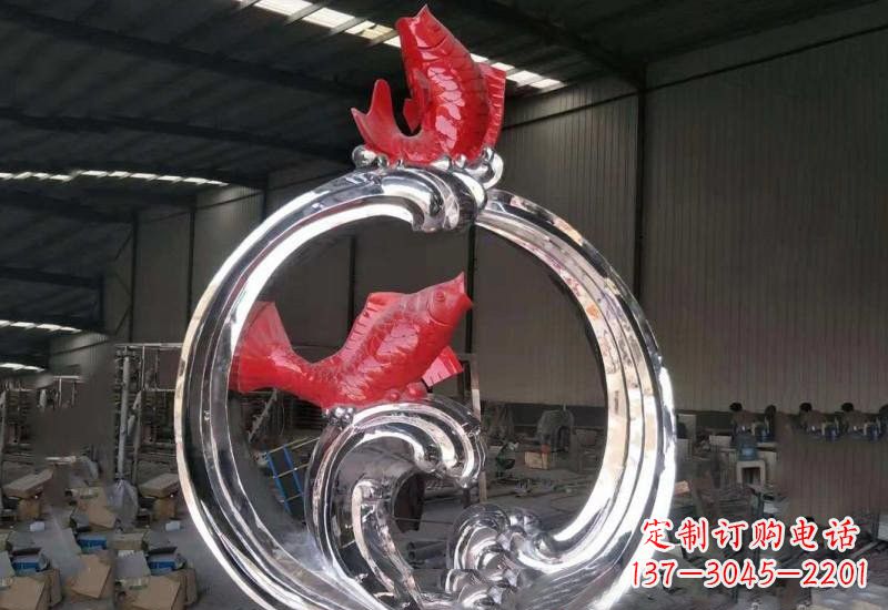 信阳不锈钢跃龙门雕塑——浪漫传奇的见证