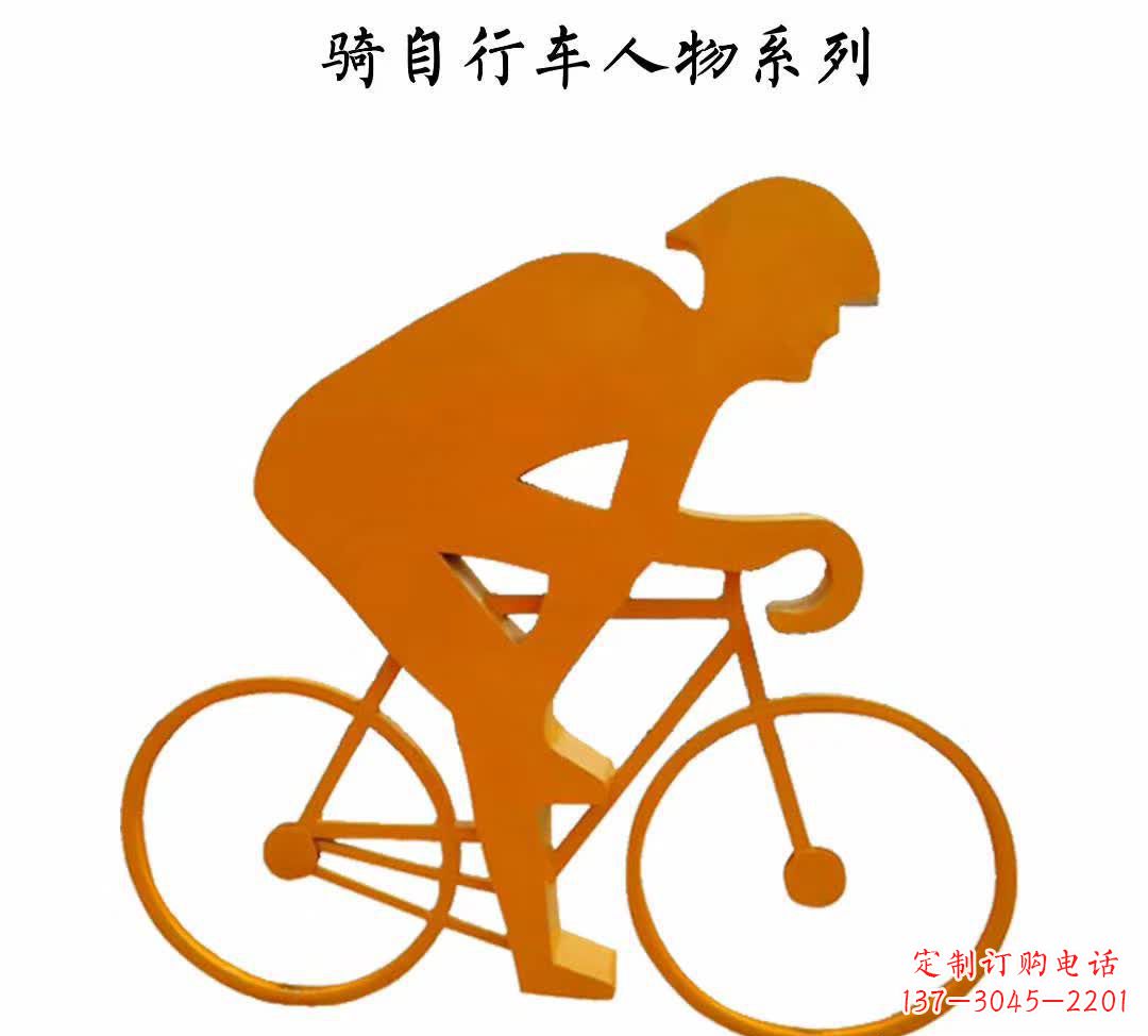 信阳不锈钢自行车雕塑——点缀公园美景