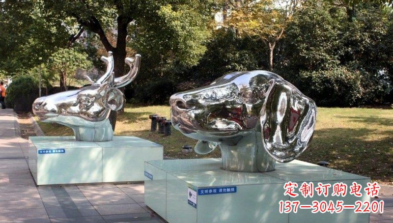 信阳不锈钢十二生肖动物头像雕塑的魅力