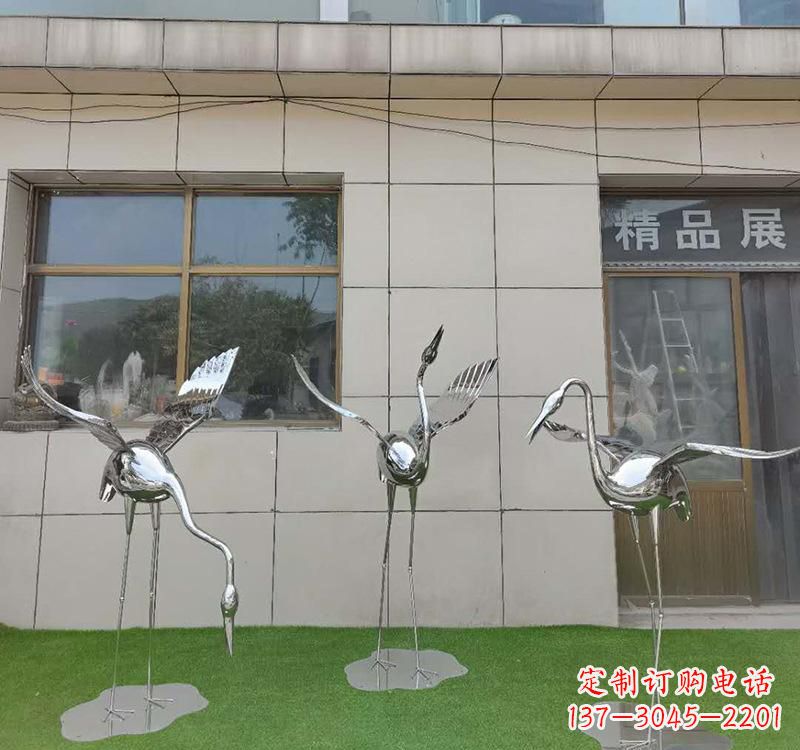信阳不锈钢仙鹤雕塑传承传统文化