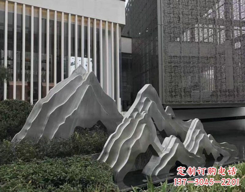 信阳不锈钢公园小区精美的假山雕塑