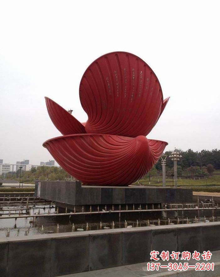 信阳不锈钢贝壳喷泉雕塑——海洋之美无限