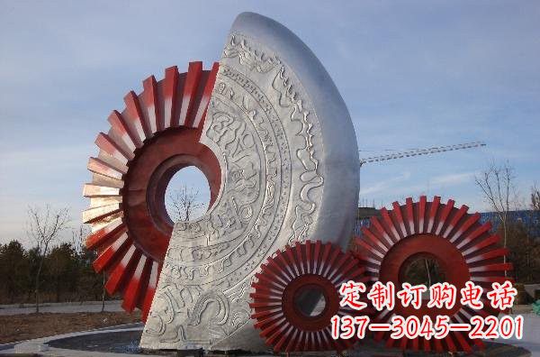 信阳不锈钢齿轮雕塑精致而精美