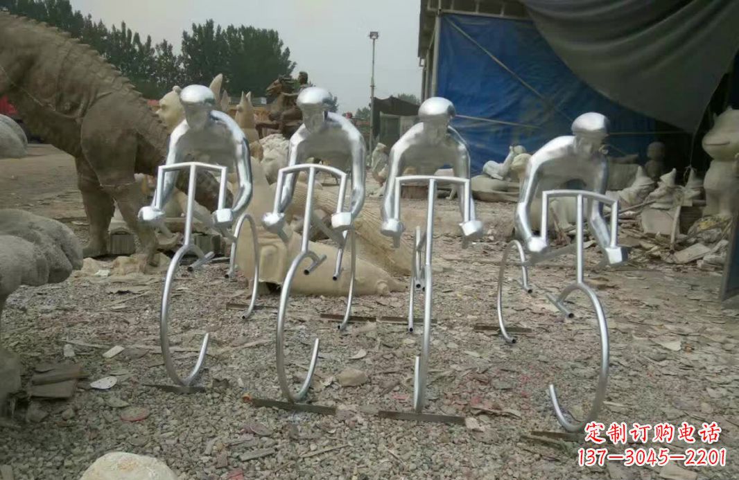 信阳不锈钢自行车雕塑——美丽的自行车文化精神