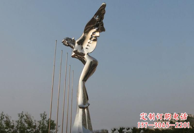 信阳不锈钢天使雕塑精美而优雅