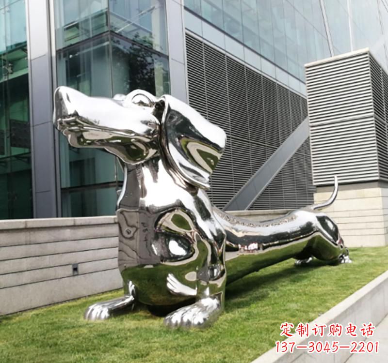 信阳不锈钢动物雕塑——狗