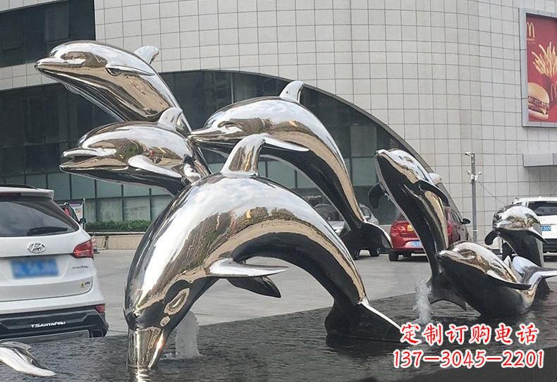 信阳不锈钢海豚雕塑——精美绝伦