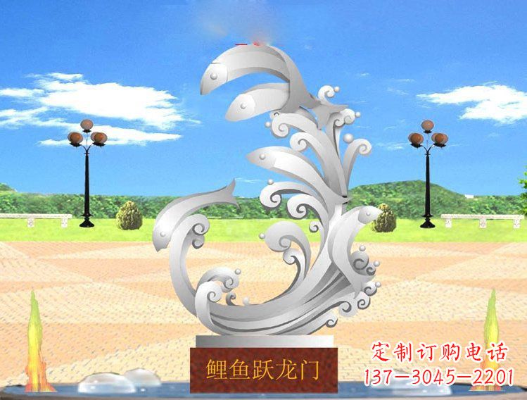 信阳不锈钢广场上的龙雕塑