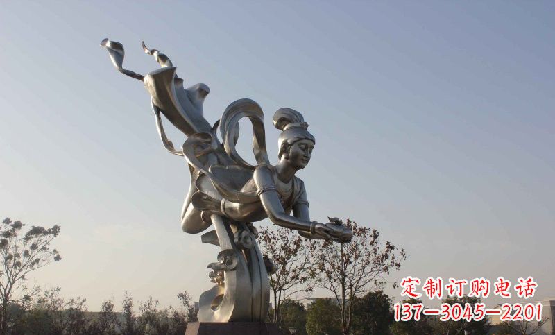 信阳不锈钢蟠桃仙女雕塑美丽的传说