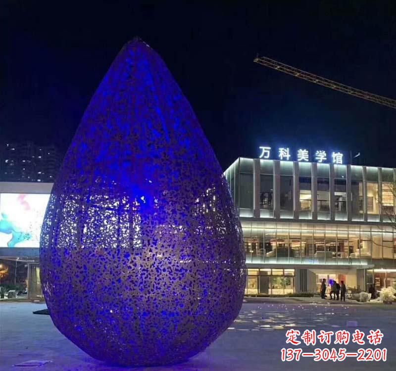 信阳不锈钢水滴雕塑-自然之美