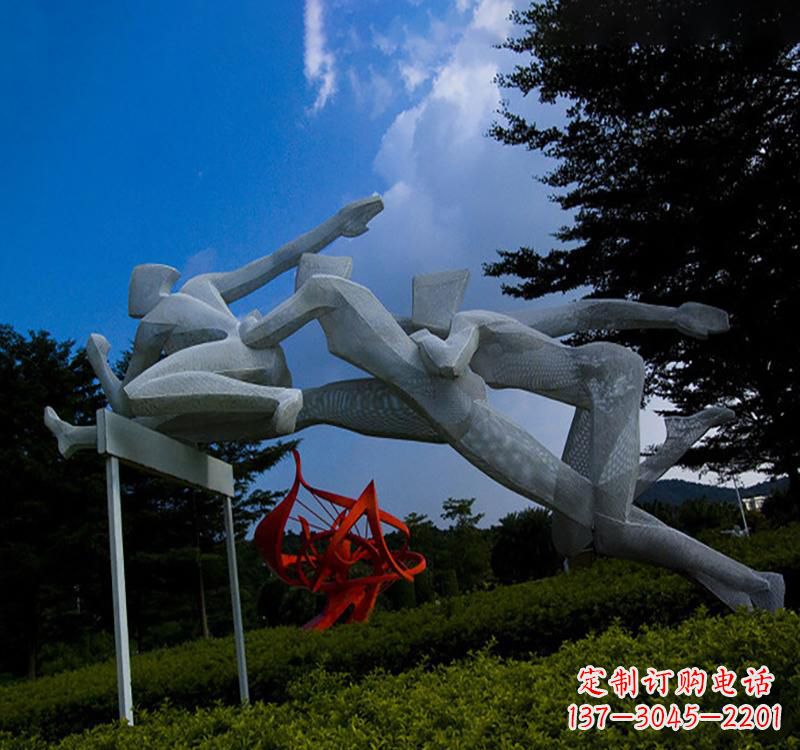 信阳不锈钢中的运动员雕塑