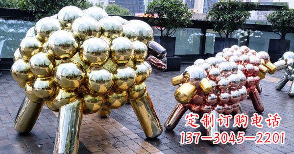 信阳不锈钢动物雕塑肖恩的小羊