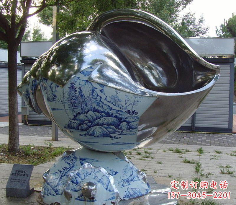 信阳不锈钢海螺雕塑精致美观的艺术品