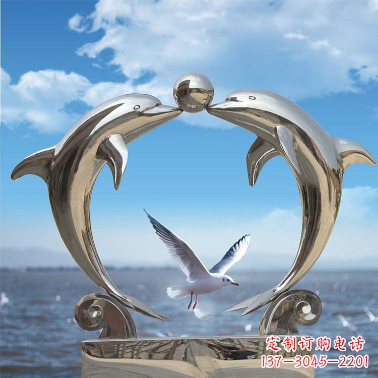 信阳不锈钢海豚雕塑精美的海洋之美