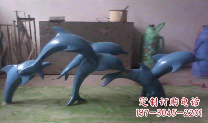 信阳不锈钢海豚雕塑精致的艺术品