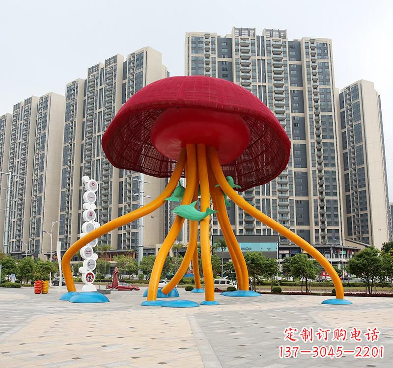 信阳不锈钢海洋水母动物雕塑精美绝伦