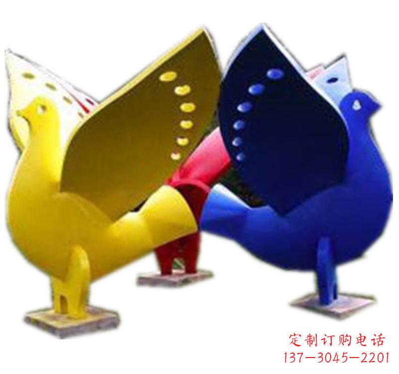 信阳不锈钢制作的和平鸽雕塑