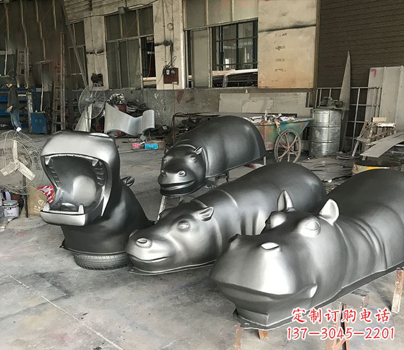 信阳不锈钢河马雕塑——艺术与自然的完美结合