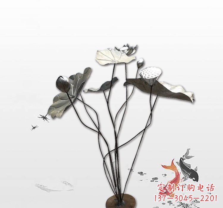 信阳不锈钢荷叶雕塑艺术的精美结合