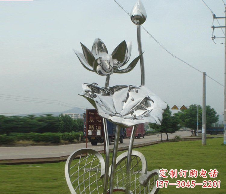 信阳精美不锈钢荷叶雕塑
