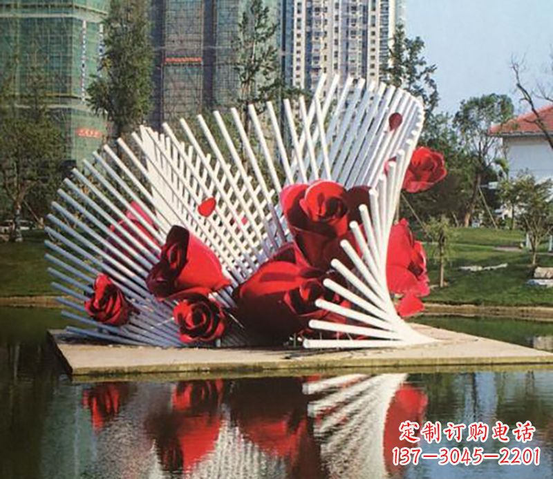信阳不锈钢玫瑰雕塑——美丽的艺术之作