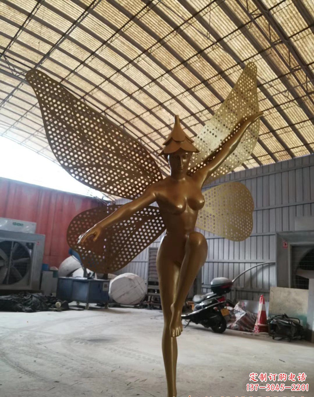 信阳不锈钢蝴蝶仙子雕塑精美的美丽之作