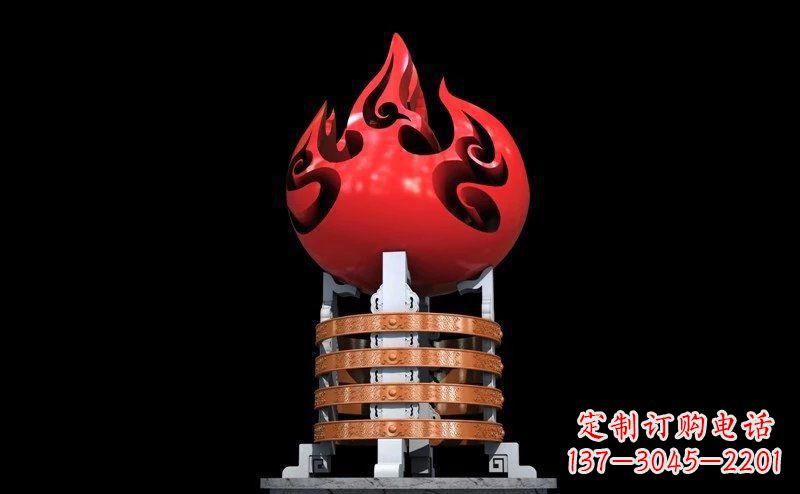 信阳不锈钢火炬雕塑传承奋进精神