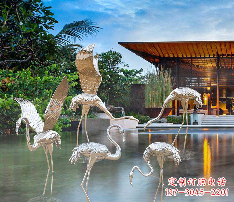信阳精美不锈钢火烈鸟雕塑