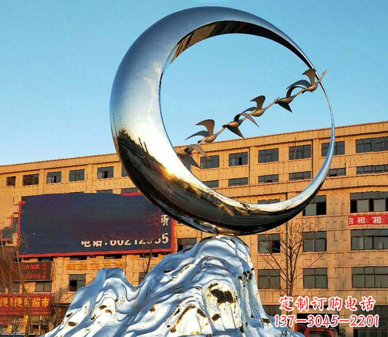 信阳雁雕塑不锈钢的艺术精灵