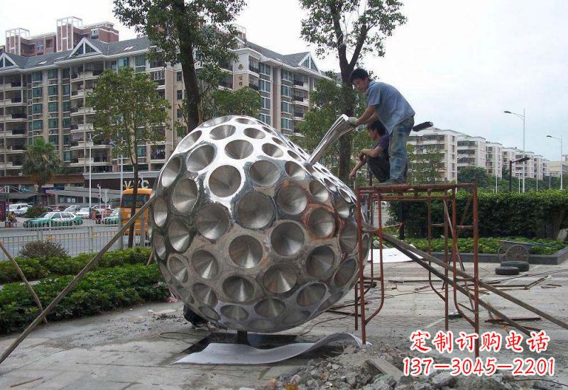 信阳不锈钢苹果雕塑