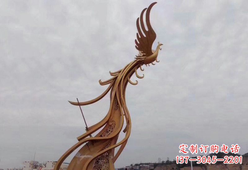 信阳不锈钢凤凰雕塑精致美观