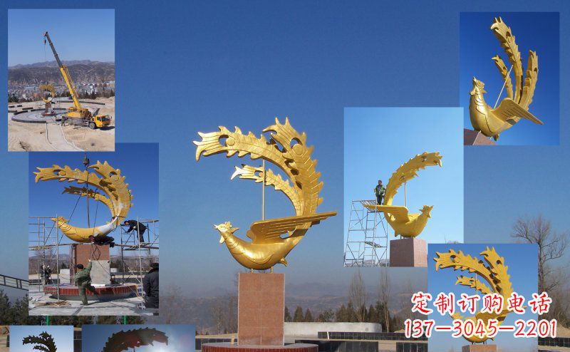 信阳凤凰金色雕塑——展现凤凰之美