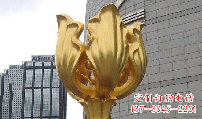 信阳不锈钢紫荆花雕塑传承中国文化