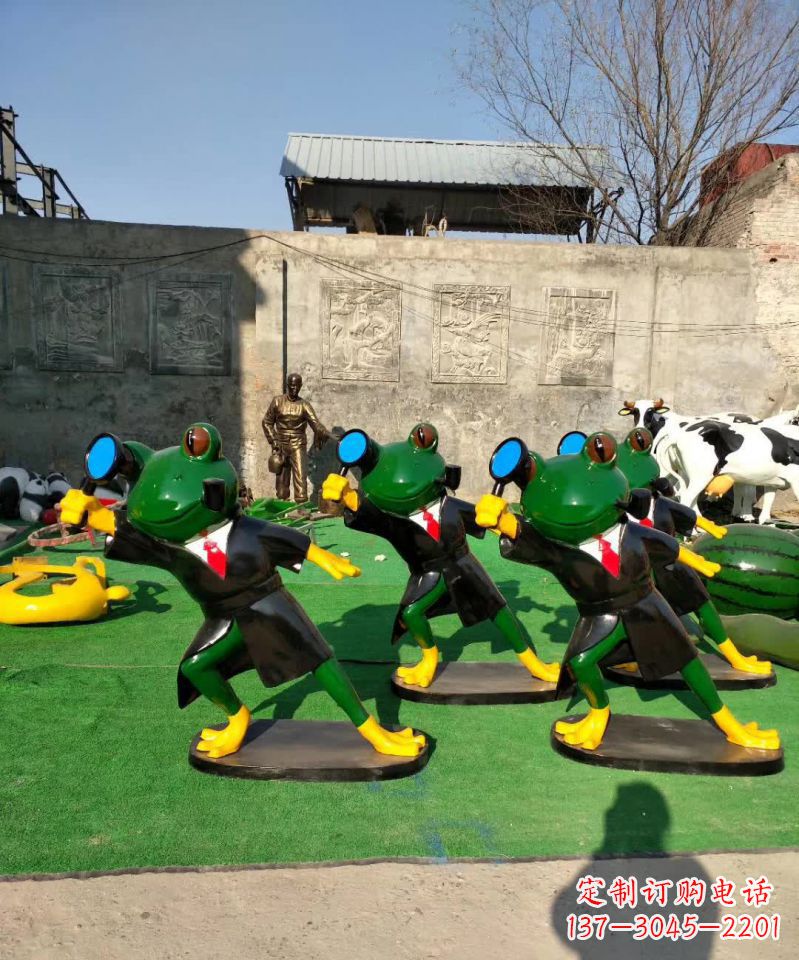 信阳不锈钢青蛙雕塑精致可爱的艺术品