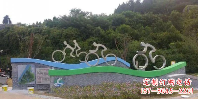 信阳不锈钢自行车雕塑——给景区增添一抹绚烂