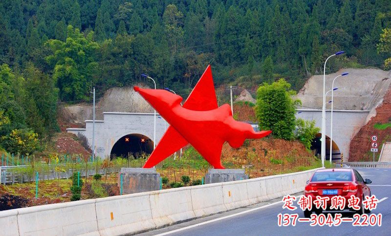 信阳不锈钢五角星雕塑标志着和平与希望