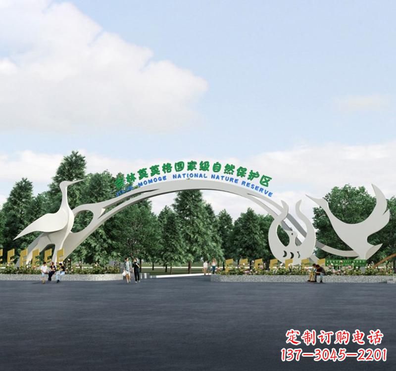 信阳不锈钢景区拱门雕塑精美绝伦