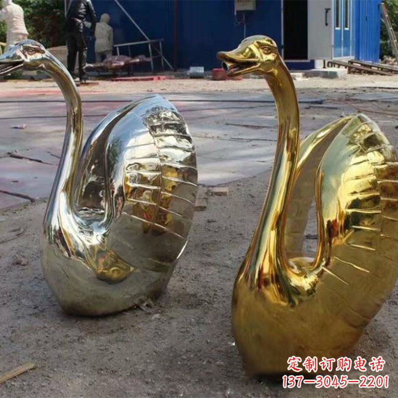 信阳不锈钢天鹅雕塑精美而绚丽