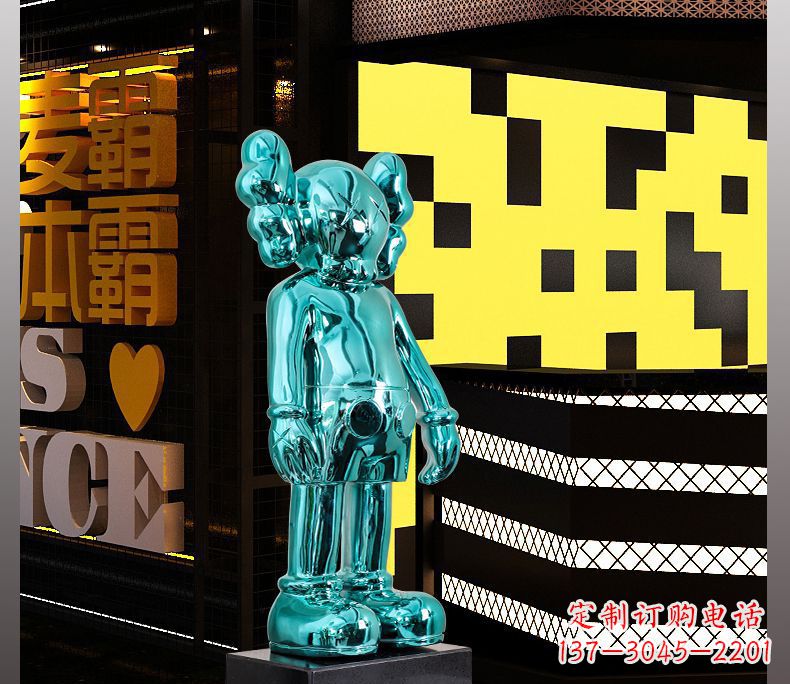 信阳不锈钢蓝色机器人雕塑引领未来的艺术品