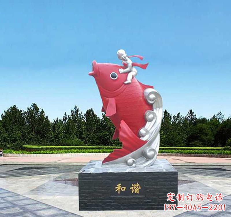 信阳不锈钢鲤鱼雕塑精美绝伦